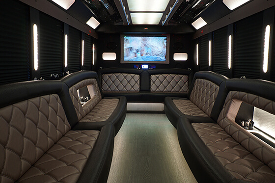 Inside   one of our party bus rentals in wayne county