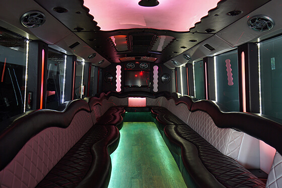 40 passenger party bus interior 